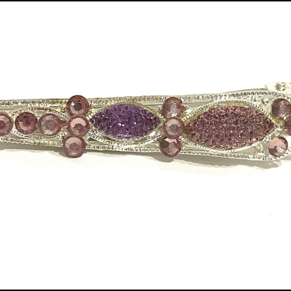 Updo Hair Clip Purple Silver Tone 5” - Picture 2 of 3